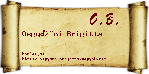 Osgyáni Brigitta névjegykártya